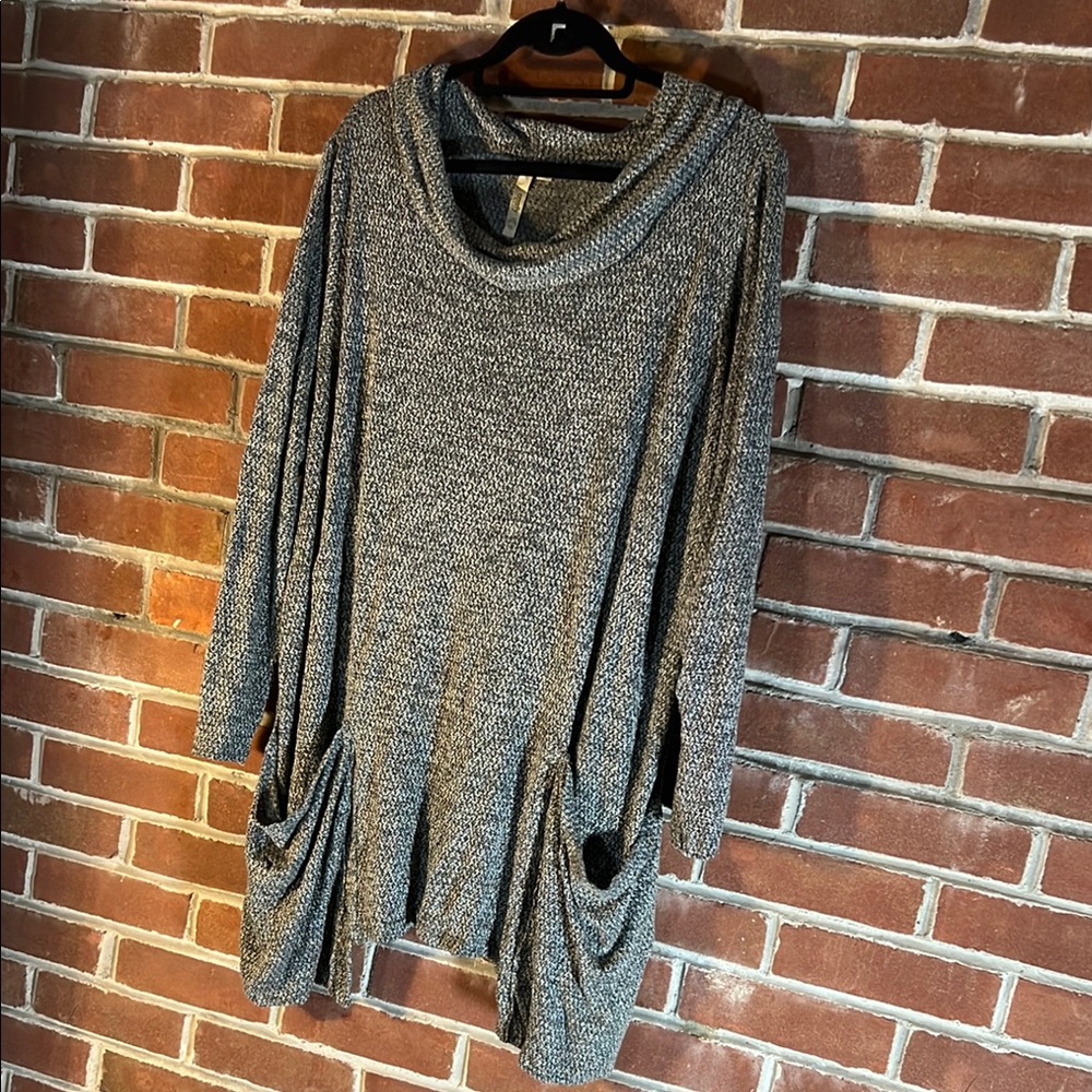 Comfy - Light Cowl Neck Sweater with Pockets- XL
